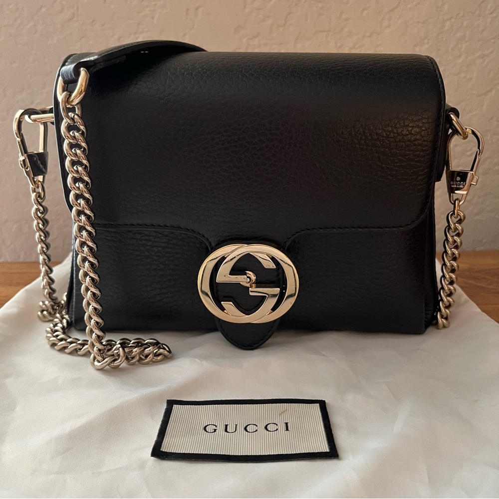 Dollar Calfskin Interlocking GG Crossbody Bag